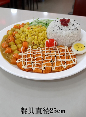 仿真盖浇饭烤肉拌饭脆皮鸡排假菜