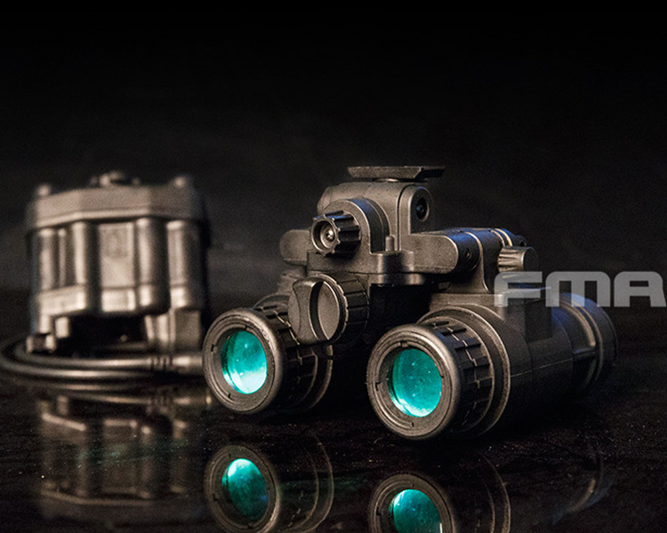 FMA双目双筒夜视仪 军迷模型头盔配件 无功能/发光版模型AN/PVS31