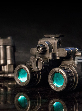 FMA双目双筒夜视仪 军迷模型头盔配件 无功能/发光版模型AN/PVS31