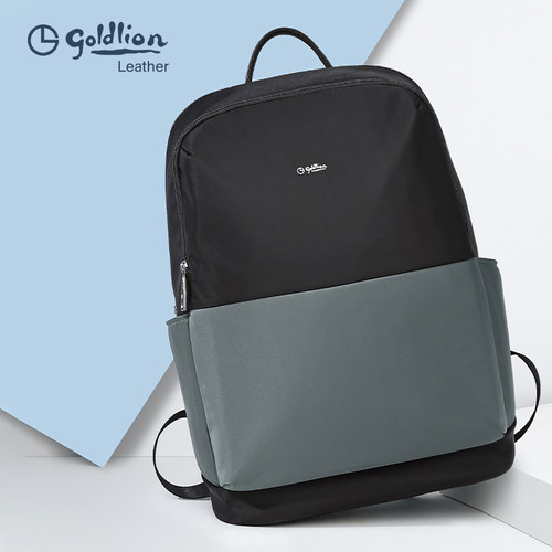 金利来正品休闲男士双肩背包时尚潮流通勤大容量包黑色百搭电脑包