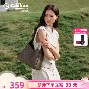 復古女包水桶包2025新款 金利來時尚 小眾輕奢大容量單肩手提通勤包