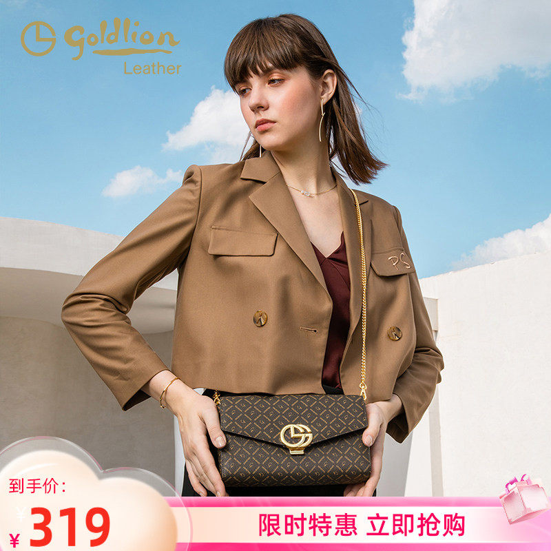 金利来女包2026新款潮单肩斜挎女士小包包时尚印花链条包手机包女