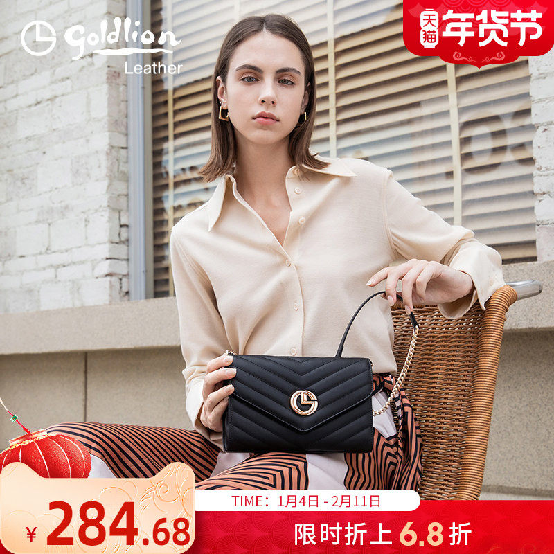 金利来女包2026新款潮斜挎包女简约时尚小方包轻奢小香风单肩包