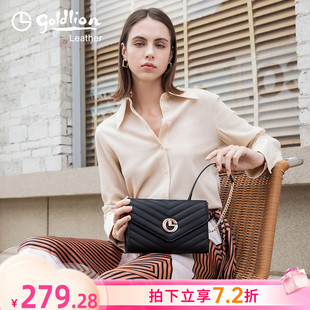 潮斜挎包女简约时尚 金利来女包2025新款 小方包轻奢小香风单肩包