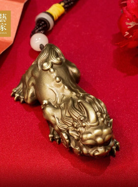 铜臻全铜貔貅手把件盘玩男士吊坠挂件随身把玩件文玩青铜皮丘摆件