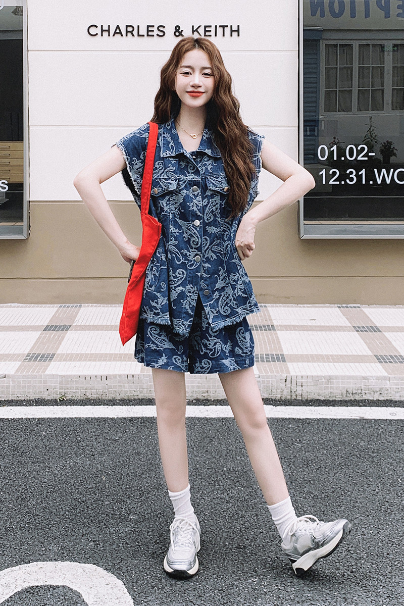 现货夏新提花牛仔套装2C293-Q859-P160-K228,女装套装/套裙,2C293