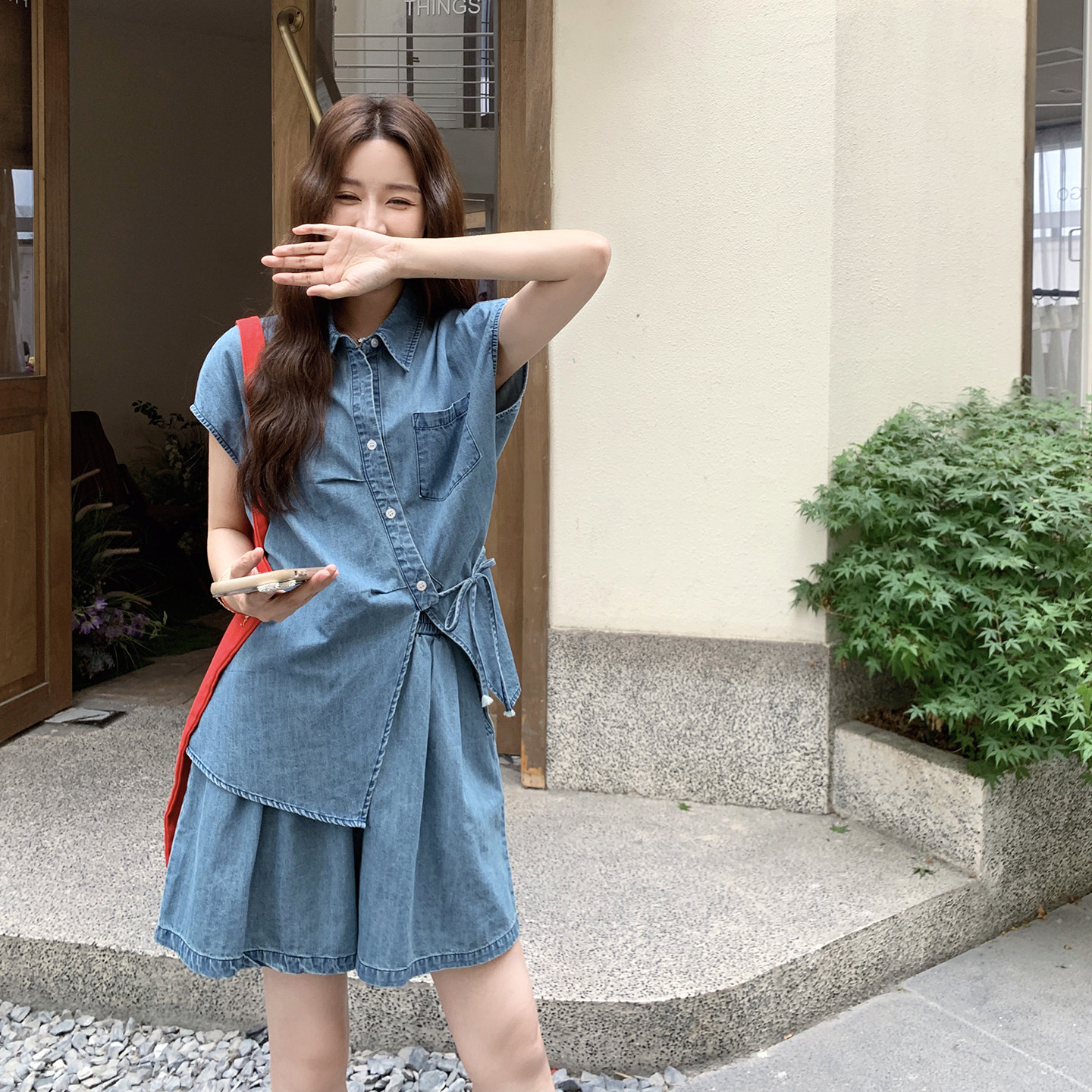 现货新品夏新休闲不挑人显瘦牛仔套装2C293-Q863-P155-K227,女装套装/套裙,2C293