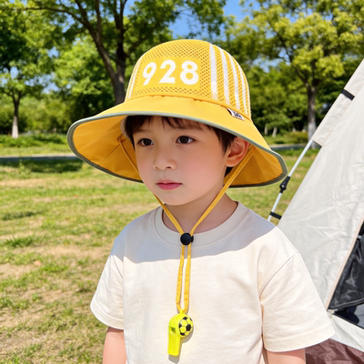 夏季男女童网眼大檐防晒渔夫帽