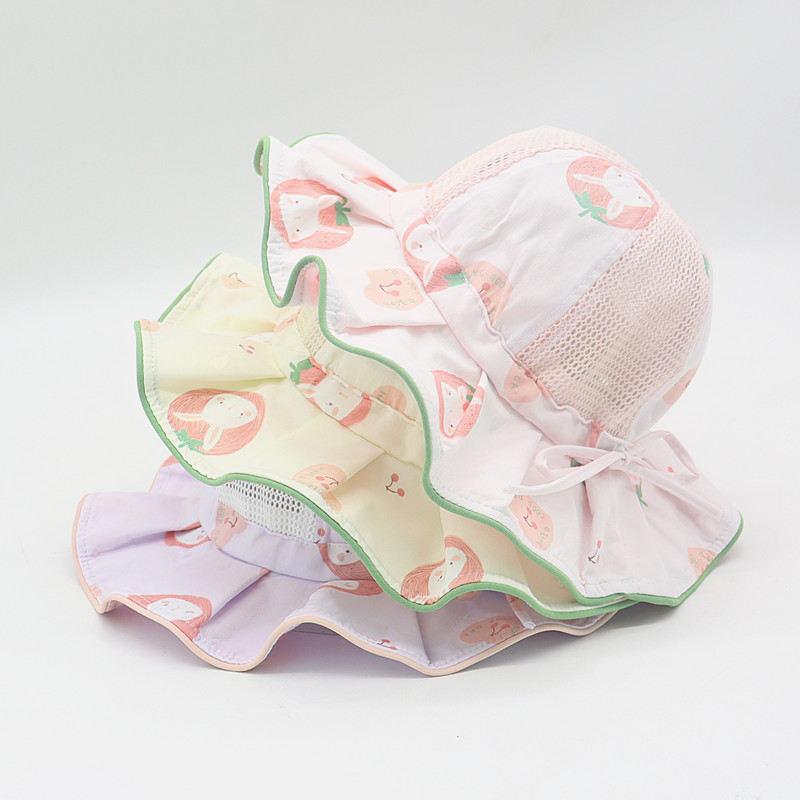 女童帽子春夏季薄款遮阳帽大帽檐夏天防晒婴儿太阳帽女宝宝渔夫帽