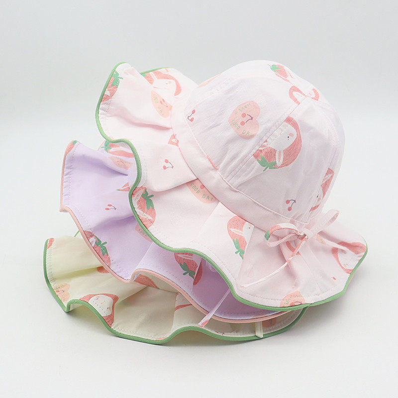 女宝宝帽子春秋薄款婴儿夏天遮阳防晒渔夫帽女童可爱超萌春盆帽潮