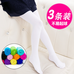 儿童连裤袜女童舞蹈袜白色打底裤袜春秋夏季薄款宝宝丝袜练功袜子
