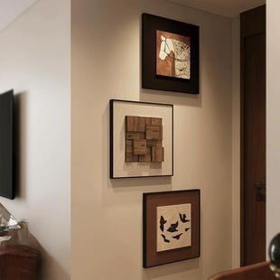 法式中古风入户玄关装饰画马到成功壁画复古高级感客厅挂画组合画