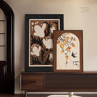 中古风客厅装饰画高级感电视玄关柜桌面摆画法式沙发背景墙壁挂画