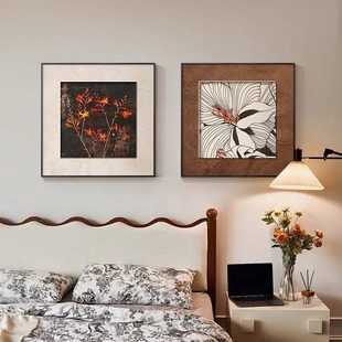 中古风卧室装饰画法式复古高级感客厅餐厅壁画美拉德房间床头挂画