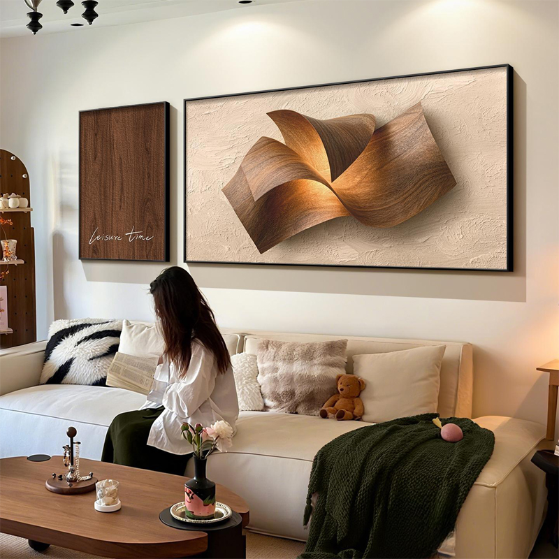 中古风客厅装饰画抽象艺术画复古