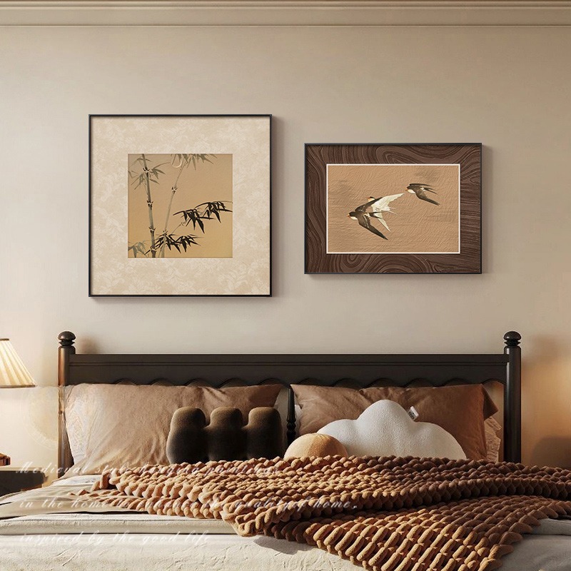 宋代美学卧室床头装饰画中古风