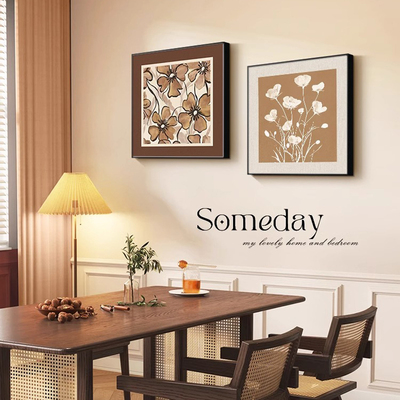 高级感中古餐厅客厅墙面装饰挂画