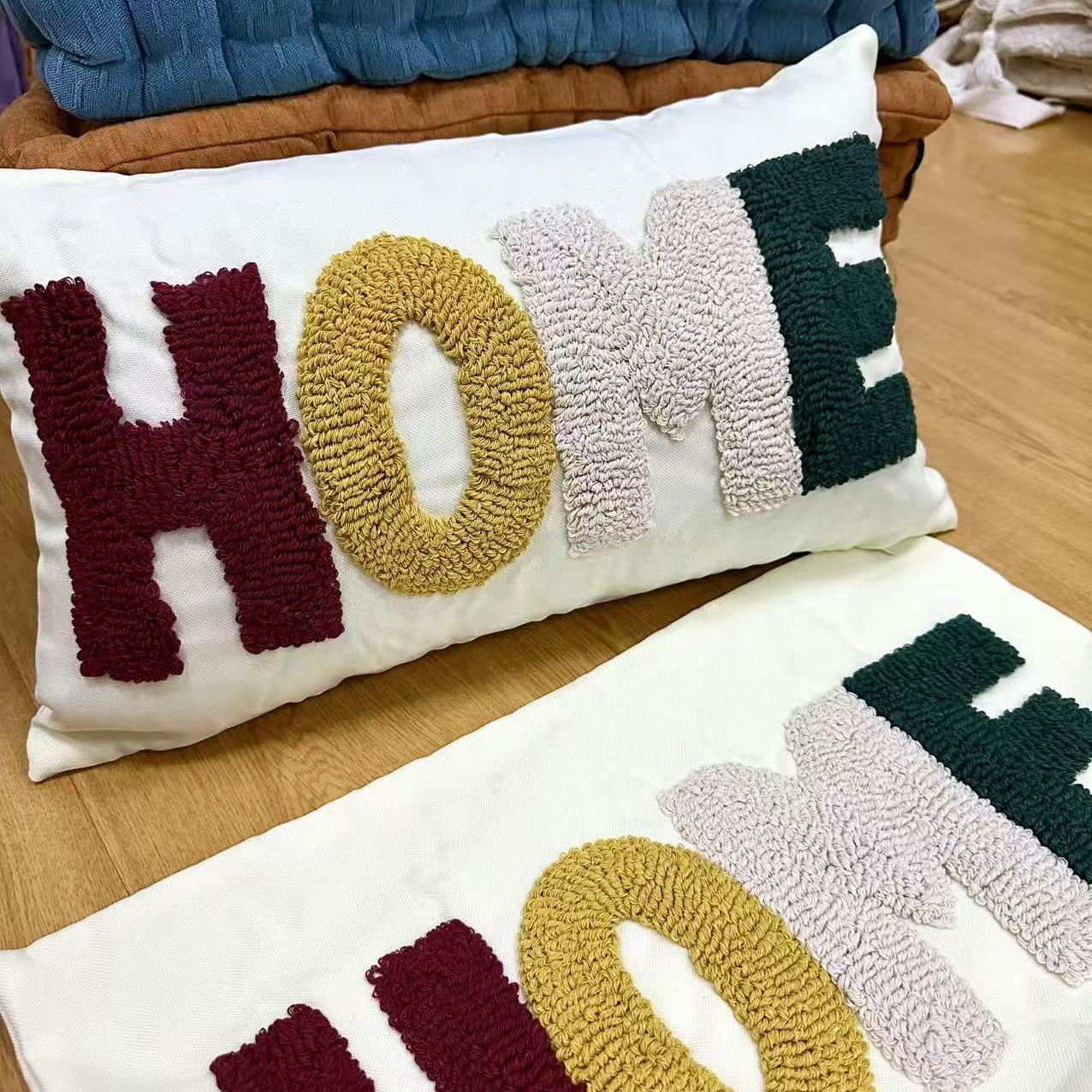 现代简约北欧风格簇绒抱枕套沙发腰枕套床头靠垫套不含芯清仓处理