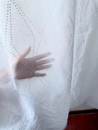 透光简约窗纱胶印外贸成品