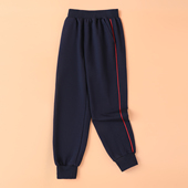 小孩园服中大儿童校裤 中小学生深蓝色校服裤 男童女童红杠条运动裤