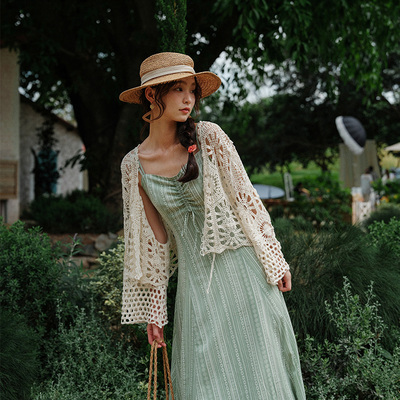 短短假日针织系带开衫针织衫