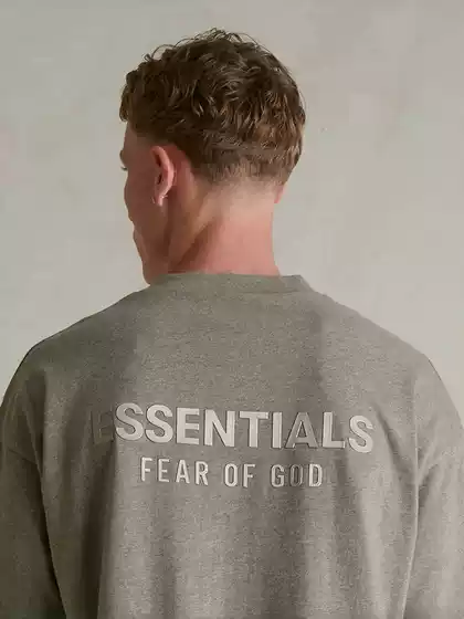 Fog Miki Essentials American Trendy Brand Pure Cotton Loose Gray Clothing Top Short-Sleeved T-Shirt Men's Summer