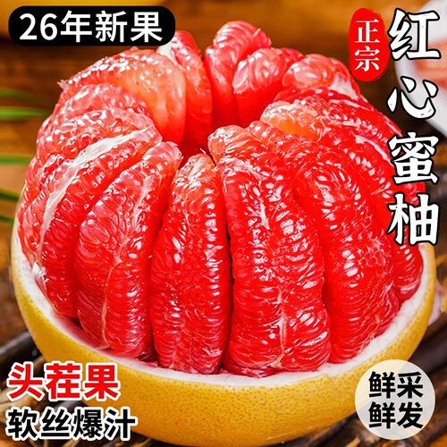 福建平和新鲜现摘红心柚子三红柚