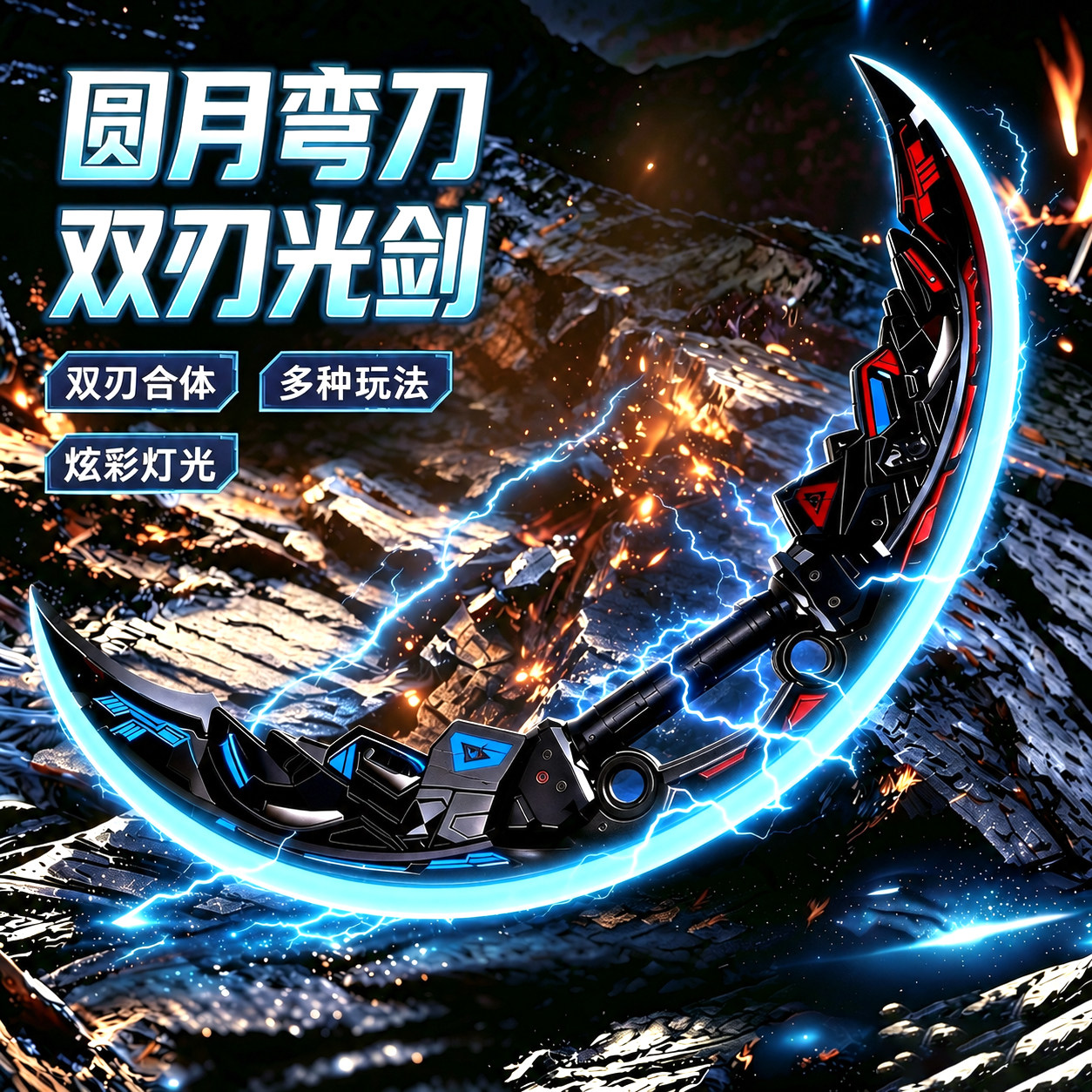 帅爆了！圆月弯刀双刀流光剑玩具