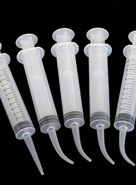 12ML塑料针筒点胶加墨抽油化妆品分装手动冲洗器无针长嘴注射针管