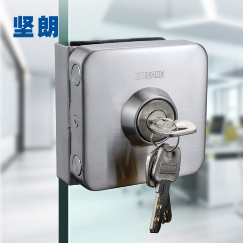 坚朗免开孔玻璃门锁单门双开门锁