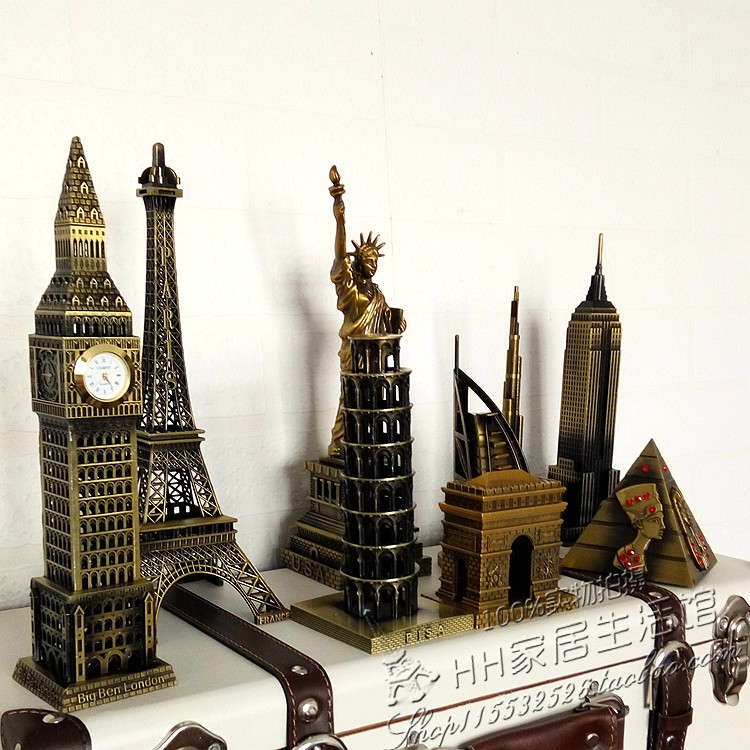 地标建筑自由女神大本钟金属模型