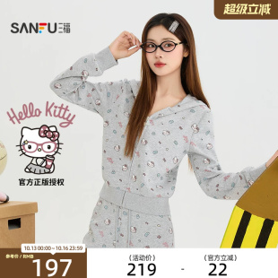 【三丽鸥HelloKitty联名】三福2026秋季新款印花单外套女装529504