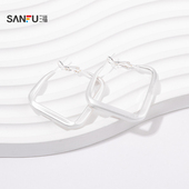 三福休闲中号圈环耳环一对 精美配饰耳饰首饰844382 气质时尚