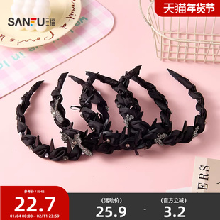 三福摩登绕齿蝴蝶头箍单个 时尚优雅发饰配饰发箍头饰849227