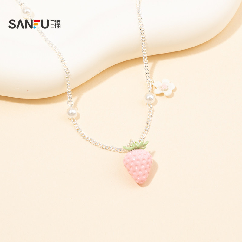 三丰休闲士多啤梨短项链单条 时尚首饰配饰颈链气质链条854955