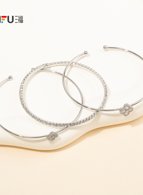 三福都市三环絮语手镯 时尚个性优雅饰品首饰配饰手饰851469