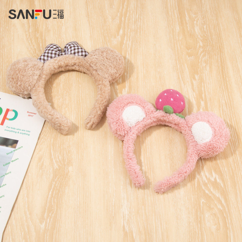 三福少女心趣味游园发箍单个 时尚发饰头饰毛绒头箍饰品827086图片