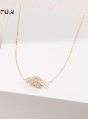 三福休闲蕾丝美学短项链单条 时尚优雅首饰配饰链条饰品843948
