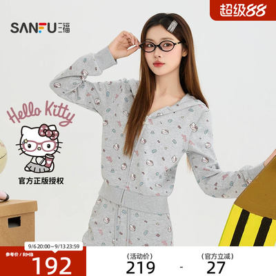 【Hello Kitty官方正版授权】三福2026秋季印花单外套女装529504