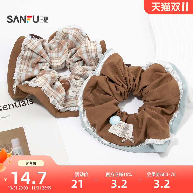 三福盐系布标发束单个 潮流清新个性发饰配饰头饰发圈846583