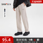 男士 彩棉字母绣花休闲裤 时尚 三福2025冬季 宽松直筒裤 子510019