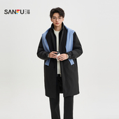 时尚 假两件羽绒服 微落保暖风衣外套505296 男士 三福2025冬季