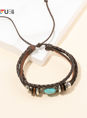 三福游牧风手链单条 时尚潮流个性氛围搭配首饰配饰链条850092