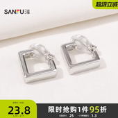 饰耳环841827 首饰配饰装 三福休闲简约耳扣耳夹一对 气质时尚