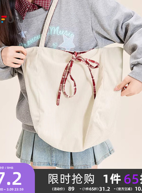 三福挎包冬季田园巴恩少女复古双面可用托特型休闲女包510834