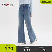 分割喇叭裤 时尚 微喇裤 三福牛仔裤 女装 春季 子长裤 521919 女2026新款