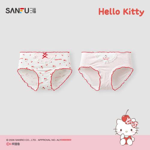 【HELLO KITTY官方正版授权系列】女夏季木耳边中腰内裤522797