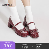 852689 千金可露丽洛丽塔风蕾丝蝴蝶结增高女鞋 三福女单鞋 春季