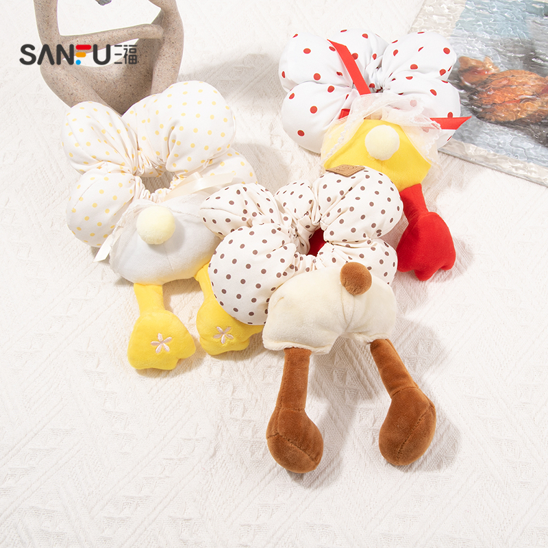 三福发圈脚脚发束可爱屁屁卡通大肠波点发饰头饰夏2025新款842384