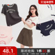 T恤女2026新款 夏夏季 简约撞色圆领英文印花短款 三福短袖 上衣女装